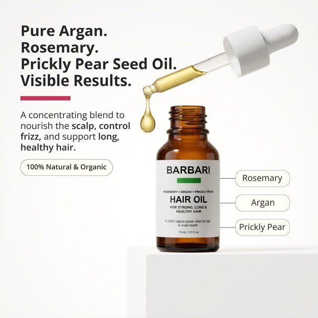 BARBARI Hair Oil Argan, Rosemary & Prickly Pear