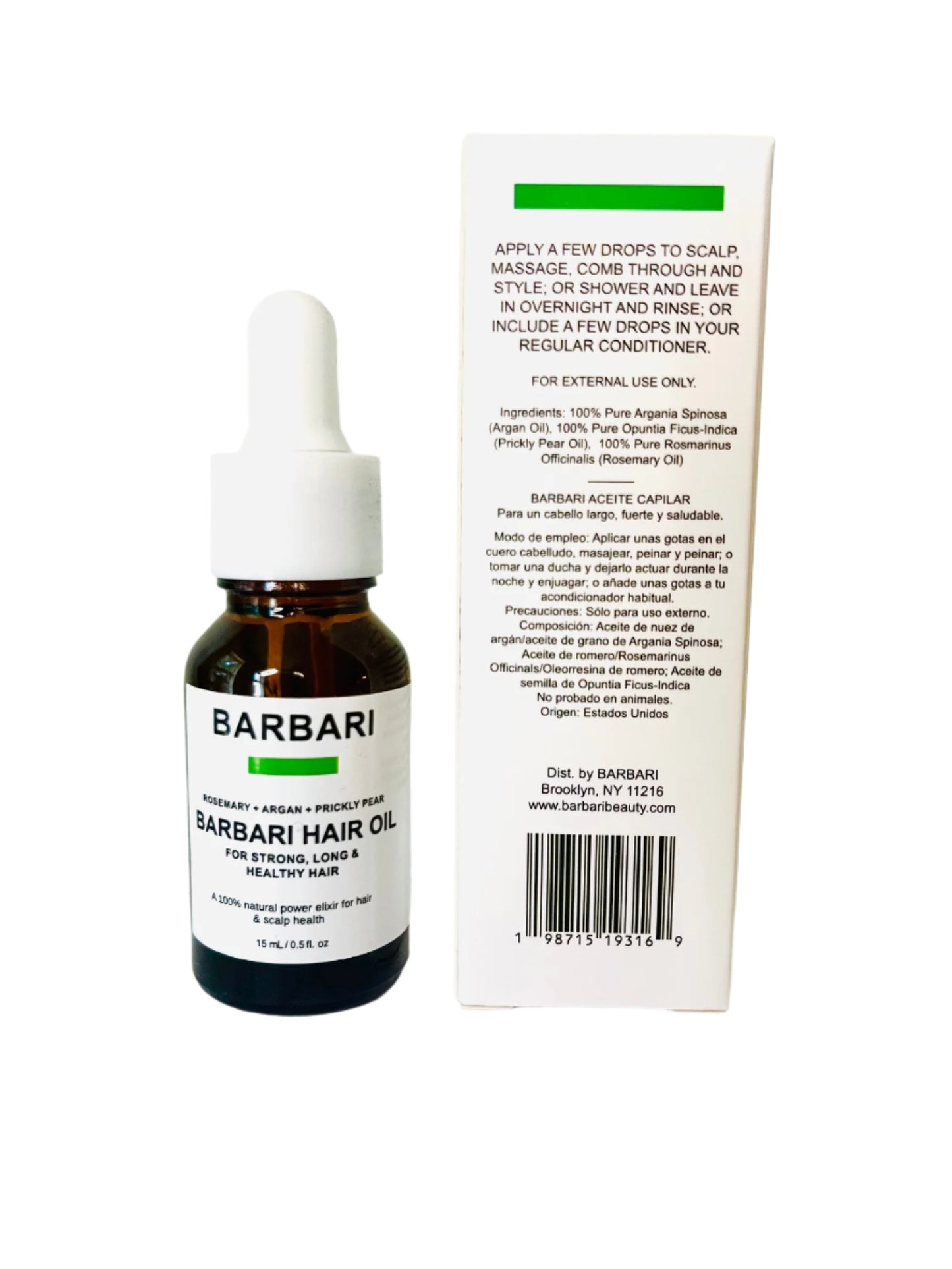 BARBARI Hair Oil Argan, Rosemary & Pickly Pear
