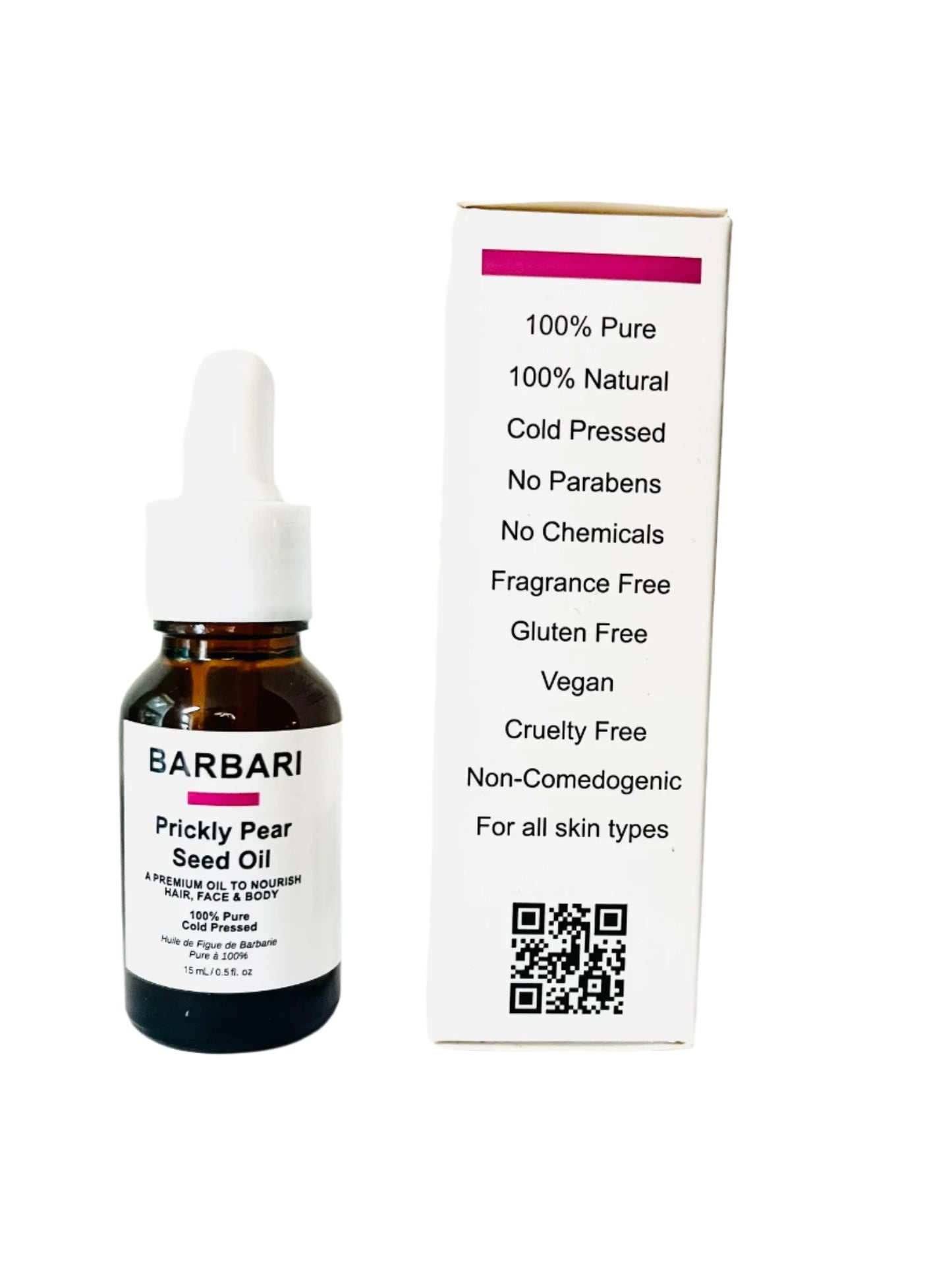 The Premium BARBARI Oil 100% Pure Prickly Pear Seed Beauty Oil 15 mL